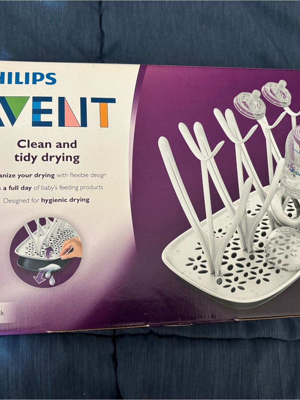 Philips AVENT White Bottle Drying Rack – Hygienic Baby Bottle Organizer BNNU